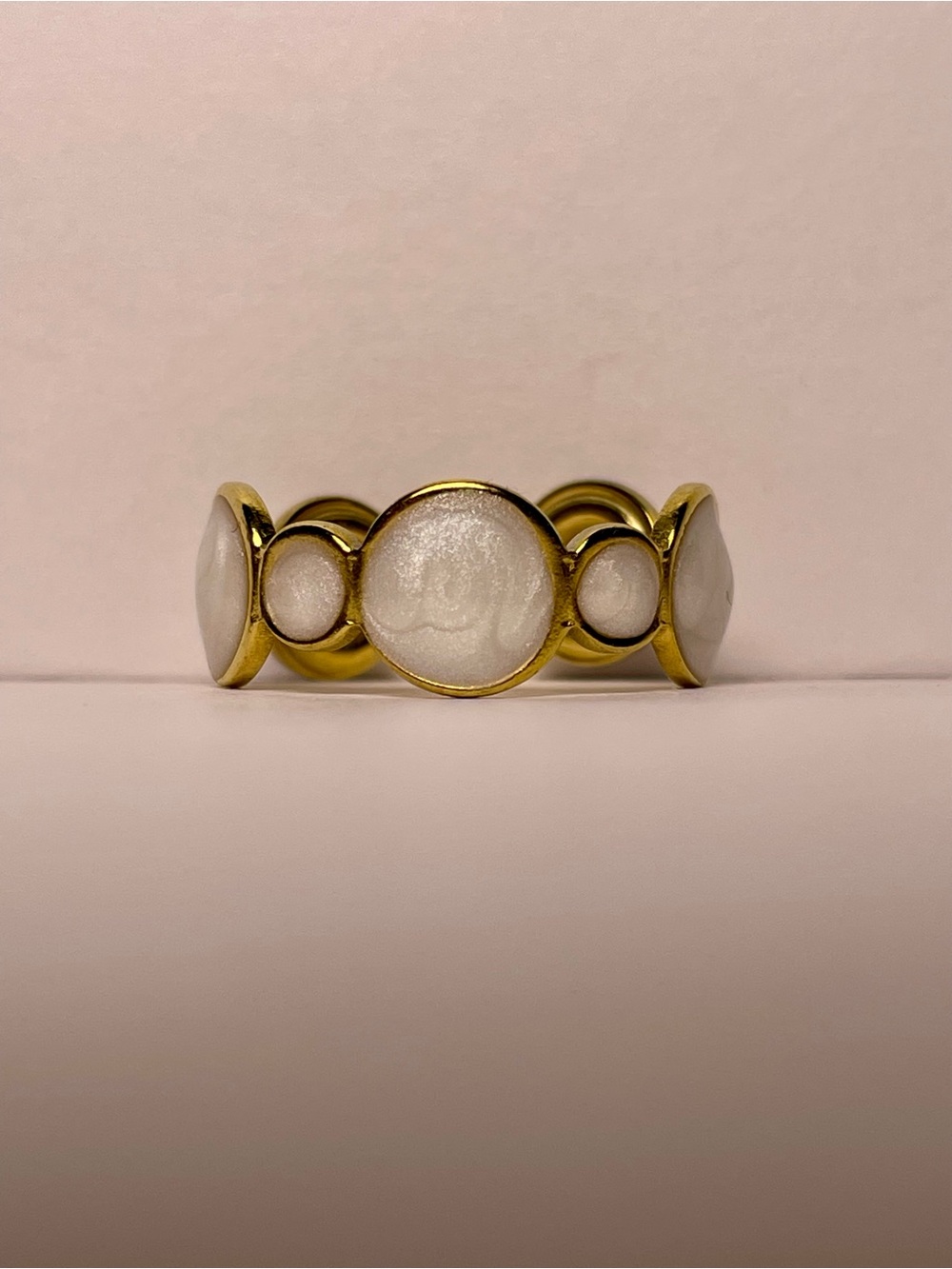 Gold & Enamel Linked Ring